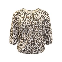 Printet Bluse Brun/Offwhite