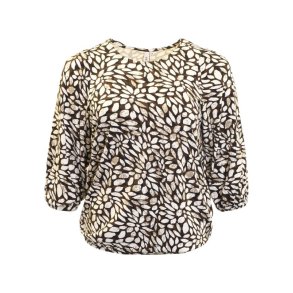 Printet Bluse Brun/Offwhite