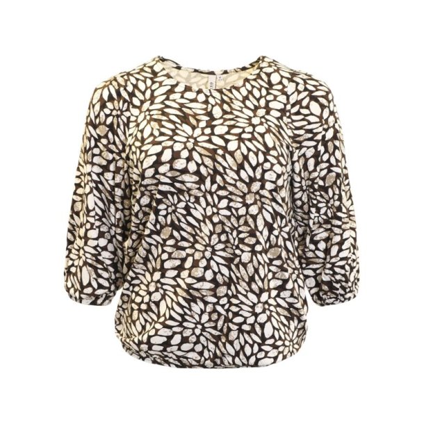 Printet Bluse Brun/Offwhite