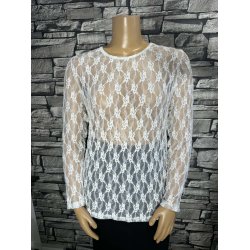 Blonde Mesh Bluse Hvid