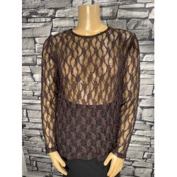 Blonde Mesh Bluse Brun