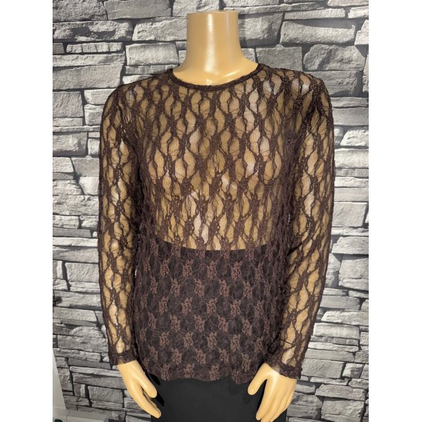 Blonde Mesh Bluse Brun