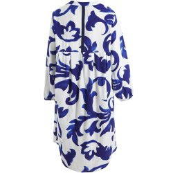 Anja Skjortekjole Bl�/Hvid