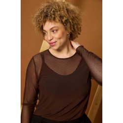  Mesh Bluse Brun