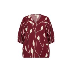 Nelly Bluse Bordeaux/Offwhite