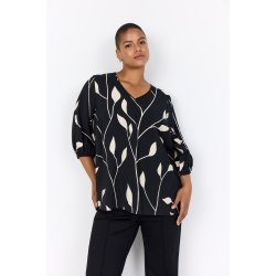 Nelly Bluse Sort/Offwhite