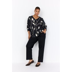 Nelly Bluse Sort/Offwhite