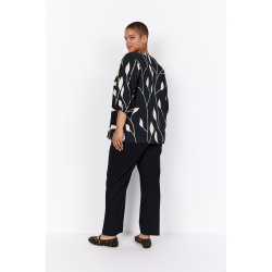 Nelly Bluse Sort/Offwhite