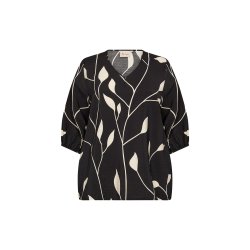 Nelly Bluse Sort/Offwhite