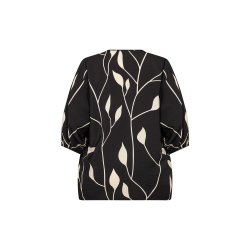 Nelly Bluse Sort/Offwhite