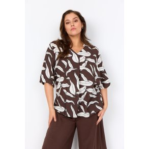 Hermina Bluse Brun/Hvid