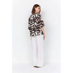 Hermina Bluse Brun/Hvid