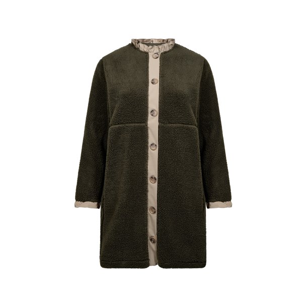 Nettie Lang Fleece Jakke Gr�n