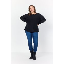 Samanda Strik Bluse Sort