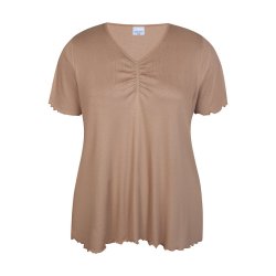 Lara Rib Bluse Karamel