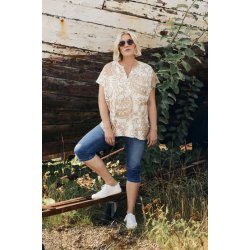 Bluse s/s Sand/Offwhite
