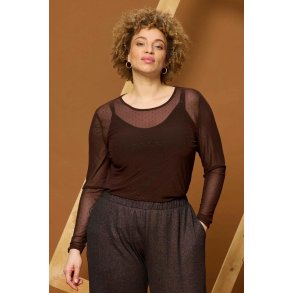  Mesh Bluse Brun