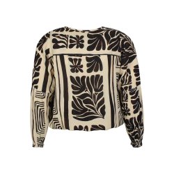 Orah Bluse Offwhite/Brun