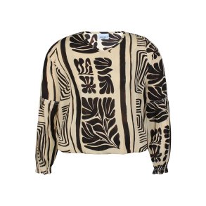 Orah Bluse Offwhite/Brun